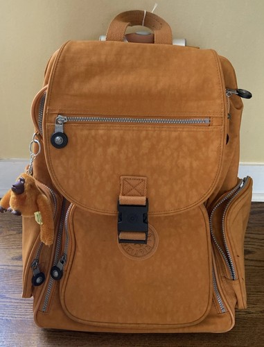 Kipling Rolling Backpack Alcatraz Orange Nylon Laptop Carry-On Wheeled Backpack