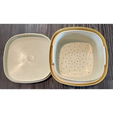 Vintage TUPPERWARE STEAMER SET, Harvest Gold, Parts 887-9, 888-9, 889-10