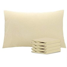 Queen Pillowcase Set - 4 Pack Brushed Microfiber Queen 20" x 30" Light Taupe