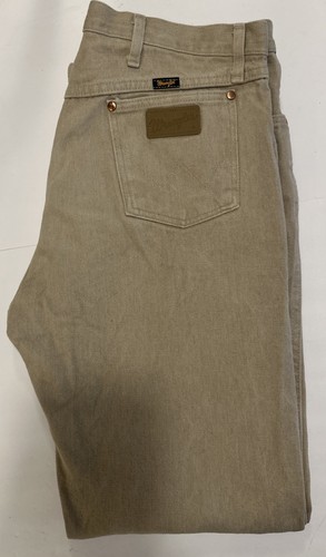 jeans wrangler taglio cowboy taglia 36X34 marrone 100% cotone/western rodeo/country boy - Foto 1 di 10