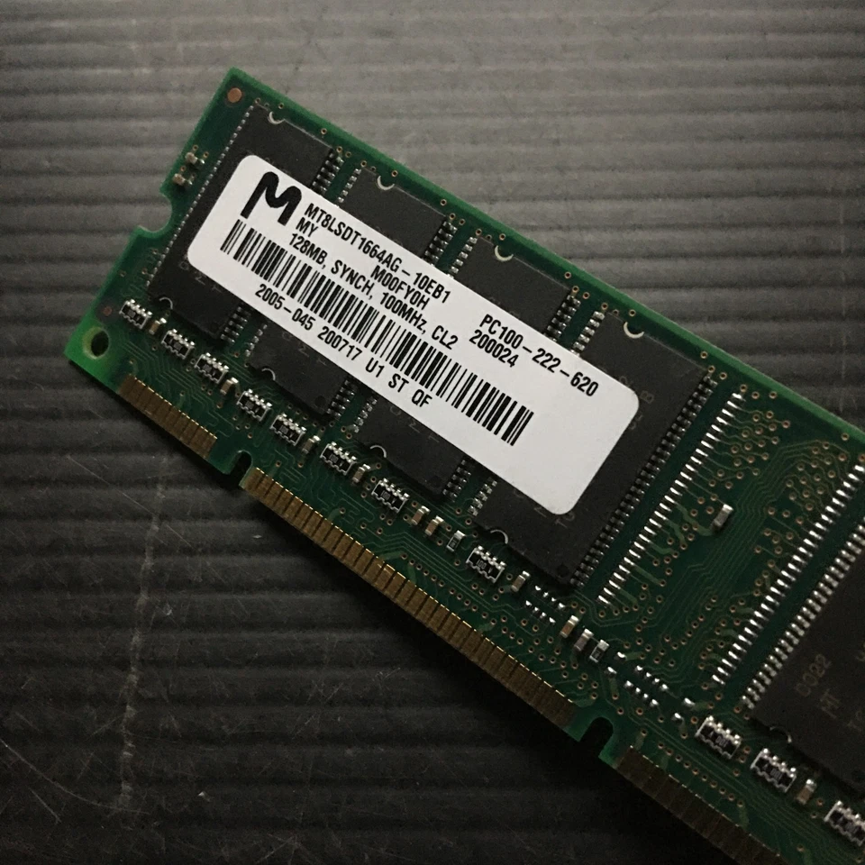 Micron 128MB PC100-222-620 SYNCH, 100MHz, CL2 Desktop Memory RAM (MT8LSDT1664AG) - Image 3 of 3