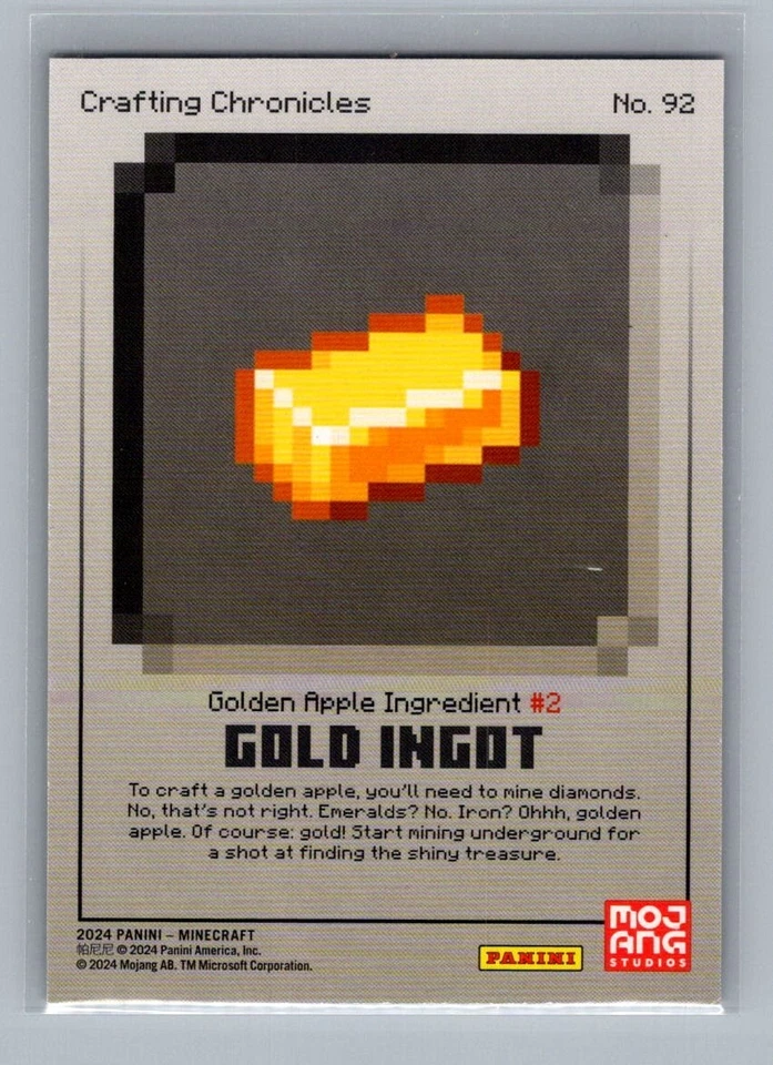 2024 Panini Minecraft - Crafting Chronicles Stone Parallel - #92 Gold Ingot - Image 2 of 2