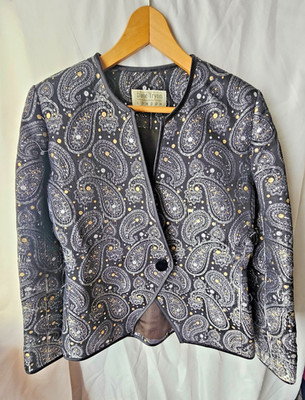 Striking Dale Tryon, London, glamorous evening jacket, UK 14