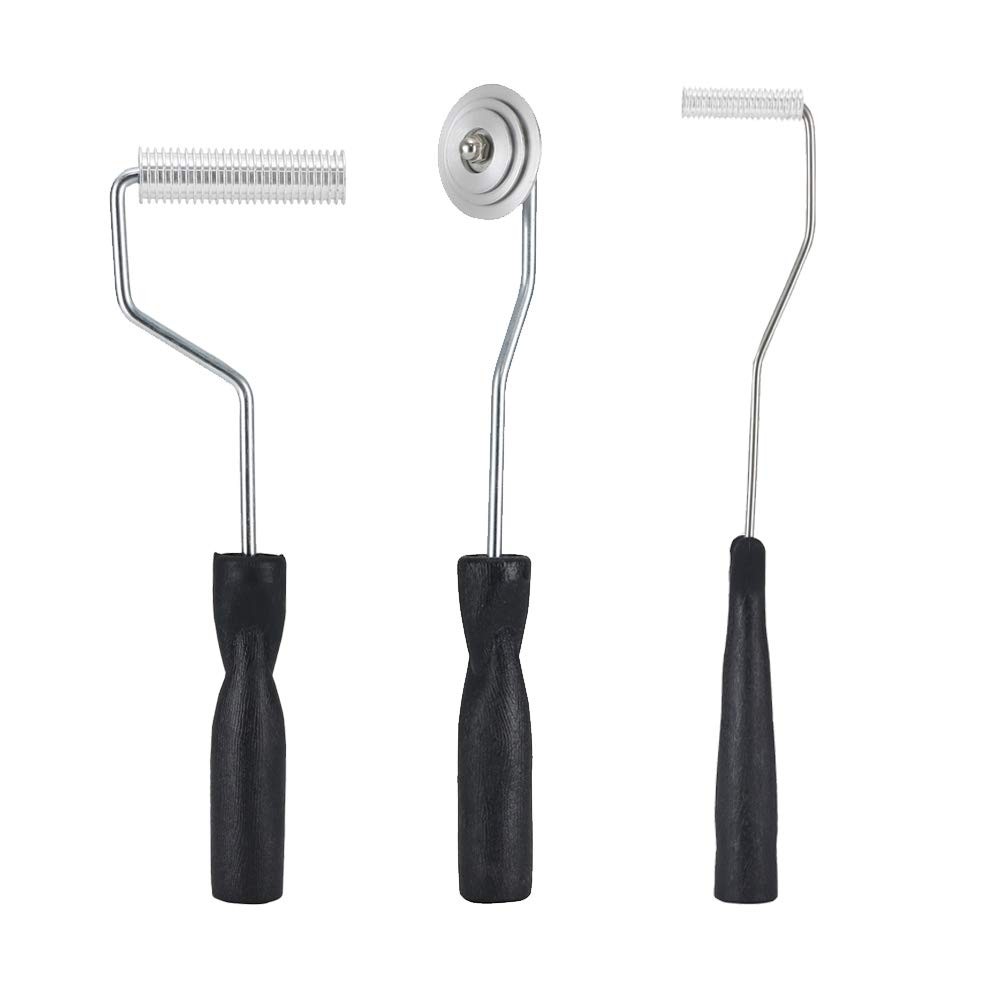 Fiberglass Roller Tools Kit, 3pcs Fiberglass Resin Laminating Bubble Roller S...