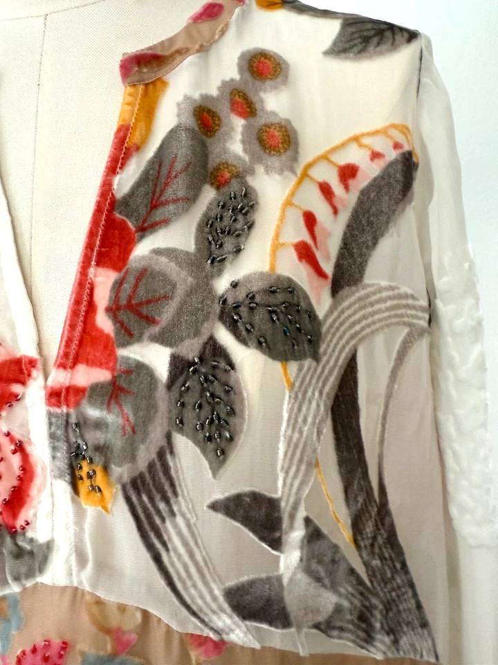 Silk/Velvet Blouse Tunic Long Sleeve by Hale Bob Women's Size M - Image 2 of 4