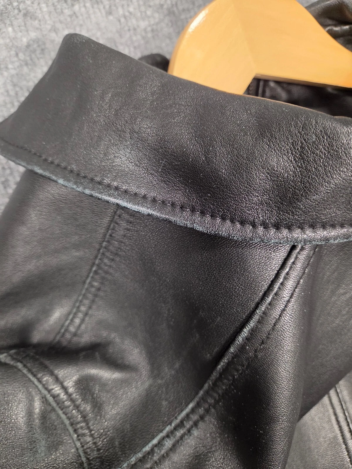 JF J. Ferrar Genuine Lambskin Black Leather Jacket Small image 10