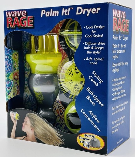 Wave Rage Palm It! Dryer Model WR502 2003 New Diffuser Hair Dry Blower