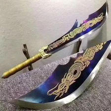 Chinese 关公 Guan Yu Big Dao Sharp Manganese Steel Dragon Broadsword WUSHU Sword