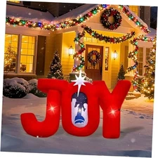 5 FT Wide Christmas Inflatable Outdoor Nativity Scene Inflatables Joy Nativity