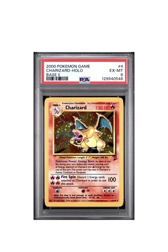 2000 Pokemon Game 4 Charizard Holo Base 2 II PSA 6 NM - 141990529