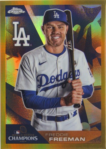 フレディフリーマン POP 2025 Topps Chrome Freddie Freeman Gold Refractor 5/50 Jersey Match
