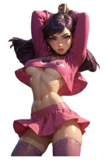 0797 Pole Dancer Sticker, Made In USA, Laminated, Waifu, Sexy, Busty