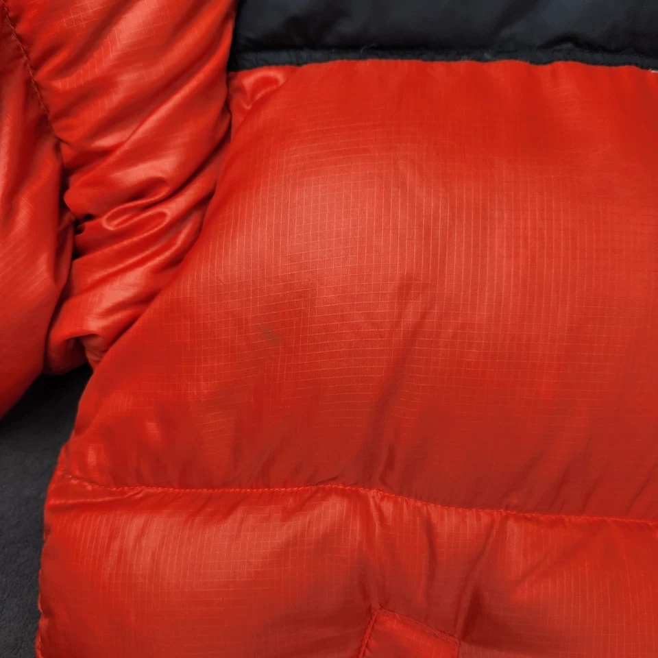 Jaqueta acolchoada The North Face Nuptse 700 masculina XL laranja preta com capuz Y2K - Imagem 4 de 4