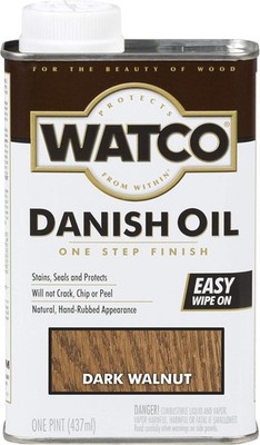 Watco Color No. 65851 Danish Oil Wood Finish Pint Dark Walnut Colored