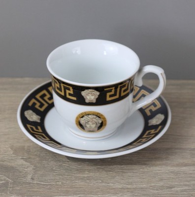Da Vinci Collection Medusa schwarz Espressotasse + Untertasse/Unterteller Tasse
