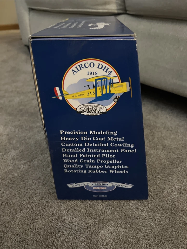 Gearbox Collectibles 1:47 US Navy 1918 Airco DH4 Diecast Ltd Edition 04504 - Image 2 of 4