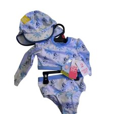 Bluey Toddler Girls' Swim Set 4-5 UPF 50 w/ Hat bathing suit, vacation resort