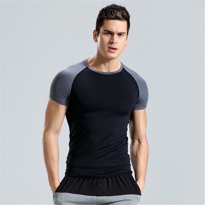 Men's Short Sleeve T-shirt Sports Compression Tight Fitness Base Layer Gym Top Men's Short Sleeve T-shirt Sports Compression Tight Fitness Base Layer Gym Top