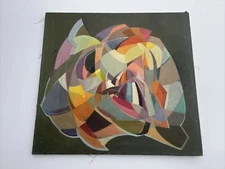 Mid Century Abstract Painting Cubist Cubism Antique Modernism Large Colorful Oil