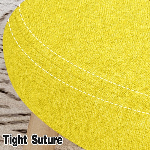 Fabric Ottoman Foot Stool Padded Pouffe with Wood Storage Seat for Living Room - Picture 9 of 24