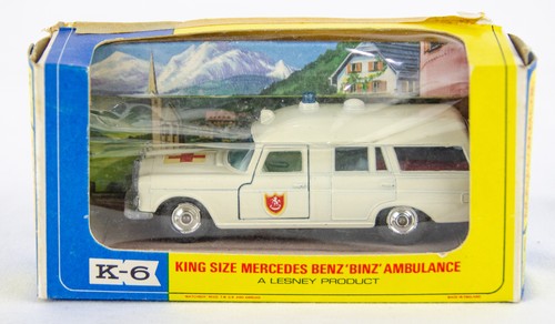 Vintage 1968 Matchbox K-6 King Size Mercedes Benz Binz Ambulance Diecast Car - Picture 2 of 10