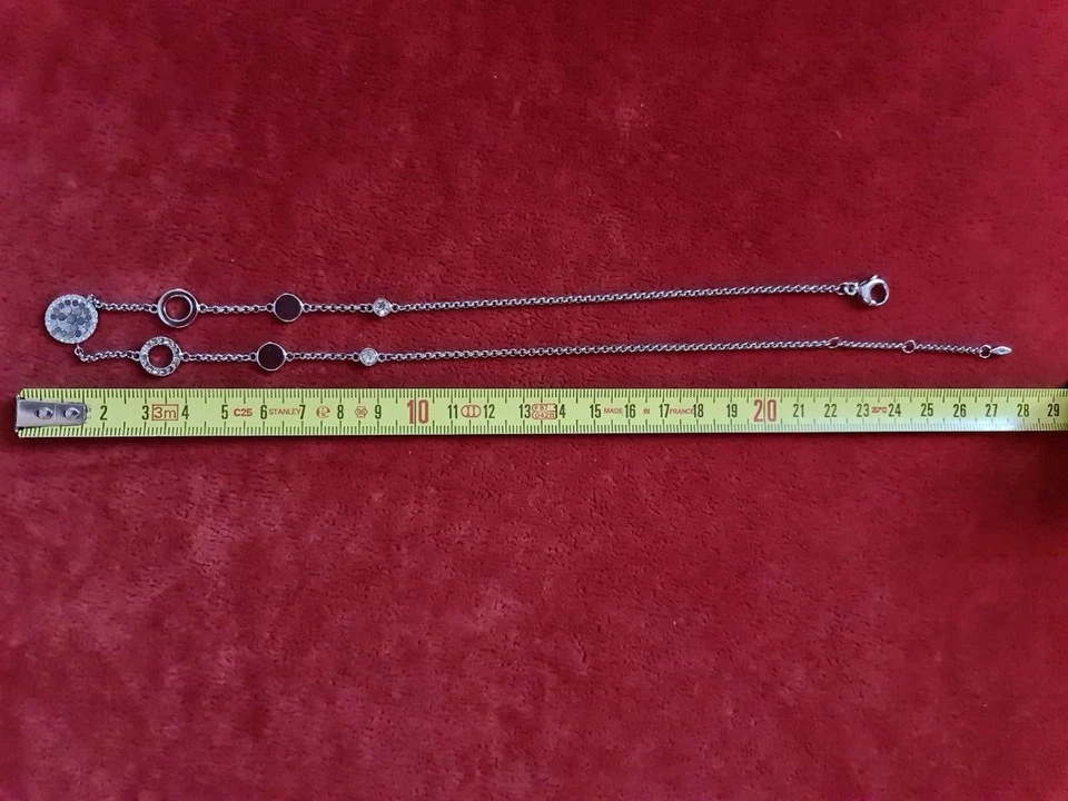 FossilSet |Kette/Ohrstecker/Ring/Arm mit Glitzerscheibe/Edelstahl - Bild 3 von 4