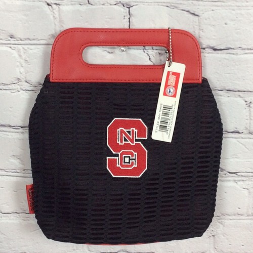 Alan Stuart NCAA NC State Wolfpack Mesh Hand Bag Embroidered Logo Red/Black - Picture 1 of 6