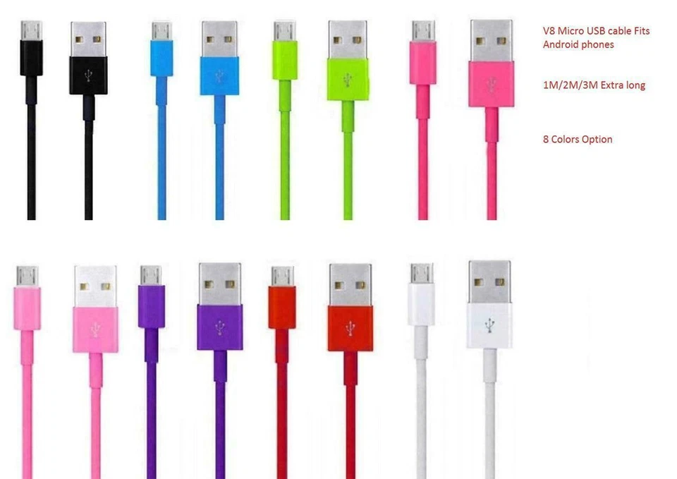 2M 3M Long Micro USB Data Sync Charger Cable Lead Fit For Samsung Android Phone - Image 2 of 4