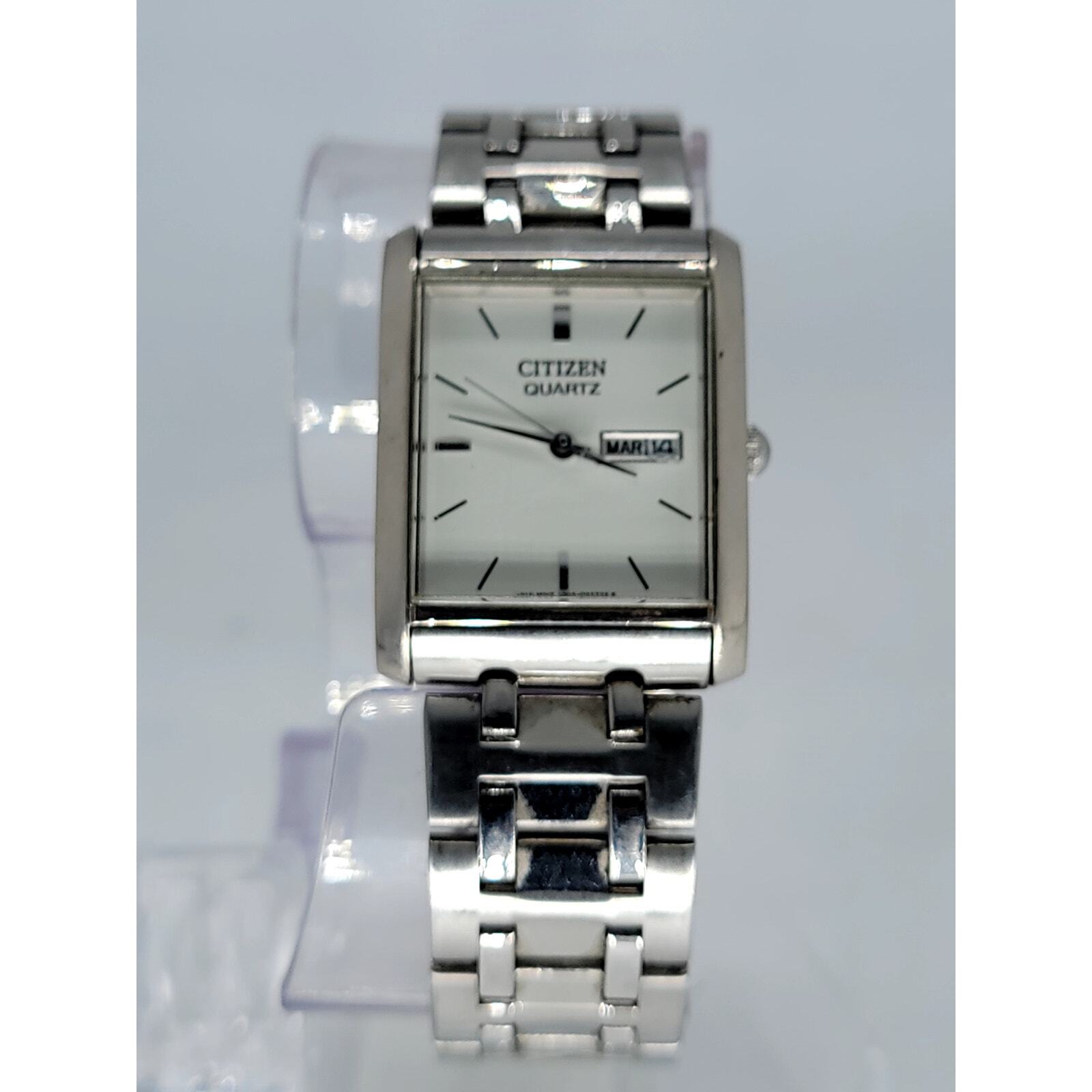 _Silver Rectangular Citizen Quartz Watch with Whi… - image 6