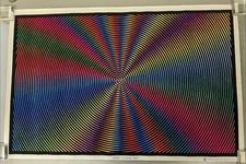 Vintage Spiral Illusion 1601 Flocked Black Light 34 x 23 Scorpio Poster