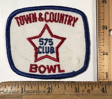 Vintage Town  Country Lanes 575 Club Award Iron On Patch Bowling Alley
