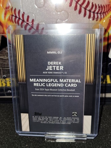 2024 Topps Museum Collection Derek Jeter Patch Relic #/99 NY Yankees - Picture 2 of 2