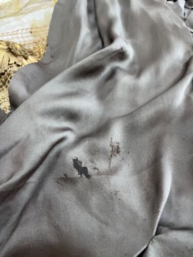 Antique Vintage 1890s silk Brown dress gown ribbon Floral Embroidery Corseted - Picture 14 of 17