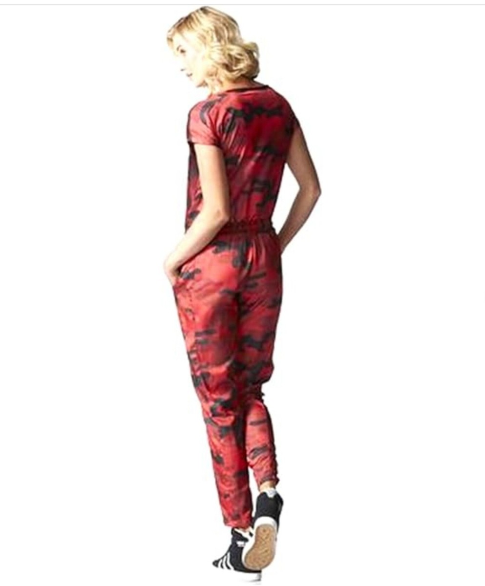adidas Originals Red Clash All-in-One Jumpsuit Red Roses XS