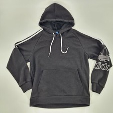 Adidas Originals Hoodie Warm Fleece Lined Sweatshirt Kids XL Black  Pull Over