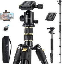 K&F CONCEPT 72" Camera Tripod with Ball Head Monopod with Phone Holder, Remote