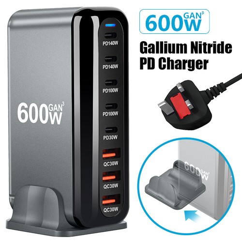600W Gan Fast Charging Station USB C Type C PD desktop Charger for iPhone Laptop - Picture 16 of 16