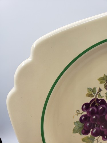 Homer Laughlin 8 5/8" Square Lunch Salad Plate Fruit Design 1943 1944 USA - Picture 9 of 12