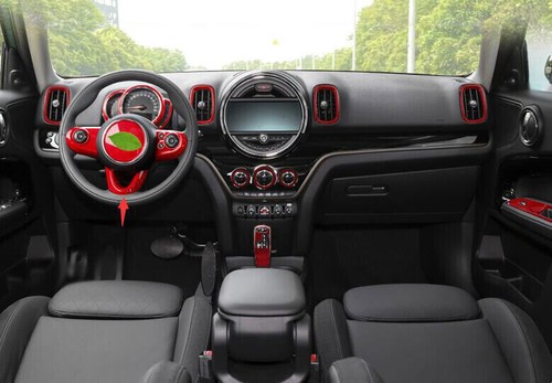 For Mini Cooper Countryman F60 2017-2023 ABS Red Steering Wheel Panel Cover Trim - Bild 4 von 5