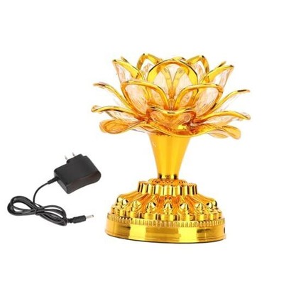 LED Lotus Buddhist Light, Color Changing Gradient Buddha Lotus Lamps Golden 