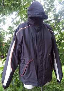 puffer racing windproof nylon ski hood waterproof coat jacket gray xl mens club