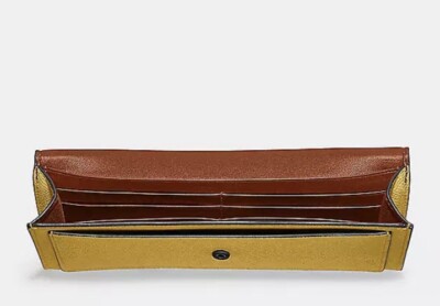 Coach Wyn Soft Crossgrain Leather Wallet In Colorblock C2622