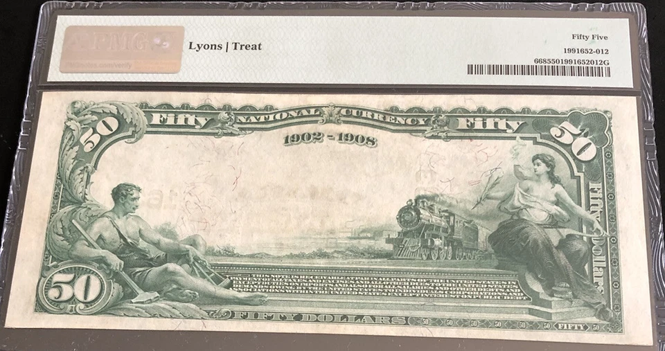 1902-$50DB-the OMAHA NB, NE in PMG-55 holder. A super nice note for collectors. - Image 4 of 4