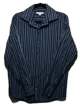BANANA REPUBLIC Mens Size 15-15.5 Medium Blue Stripe Dress Shirt