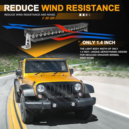 Multiple Size LED Light Bar 20"-50" Slim Curved Design Offroad Spot/Flood Light - Picture 9 of 31