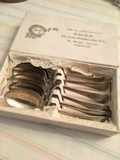 VINTAGE BOXED SET TEASPOONS EVERBRITE EPNS SILVER PLATED WEDDING GIFT