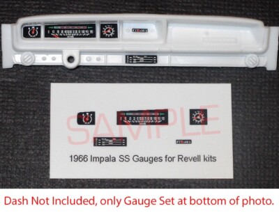 1966 IMPALA SS 396 HARDTOP GAUGE FACES for 1/25 scale REVELL kits PLEASE READ