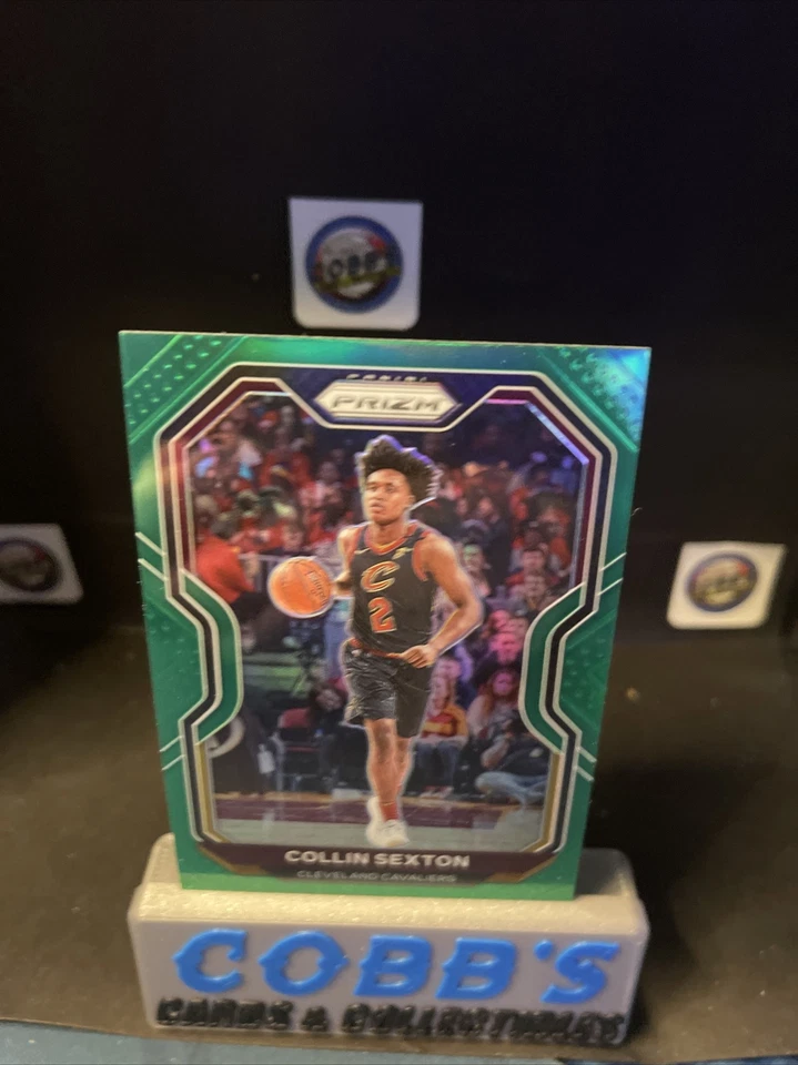 2020-2021 Panini Prizm Collin Sexton #225 Green Parallel Cleveland Cavaliers  - Image 3 of 4