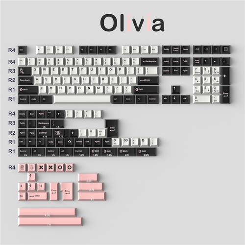 DIY Olivia Keycap Cherry Profile 173 Keys ABS DOUBLE SHOT for Cherry MX - 第 1/6 張圖片