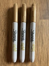 Sharpie Original Classic Fine Permanent METALLIC GOLD Bullet Tip Markers(PKT 3)